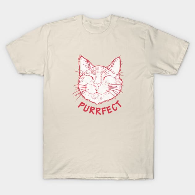 PURRFECT Cat T-Shirt by meownarchy